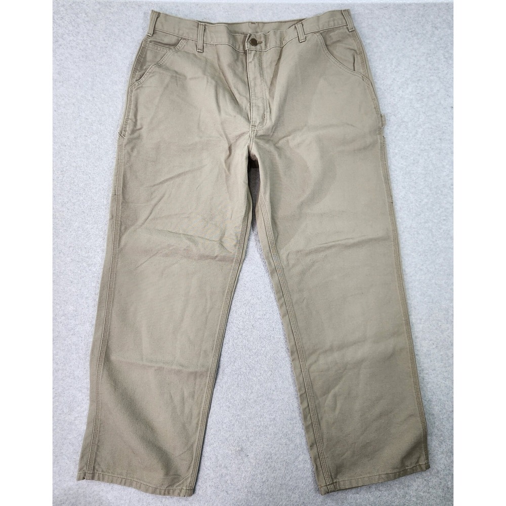 Carhartt B11 DES Work Pants Mens 39x31 Desert‎ Dungaree Fit Carpenter Duck 40x32